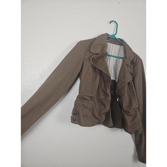 Nori Brown Women's Small/Medium Long Sleeve Buttoned Casual Blazer Jacket - Picture 6 of 7